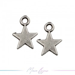 Charms Zamak Matt Silver Stars 10x13mm