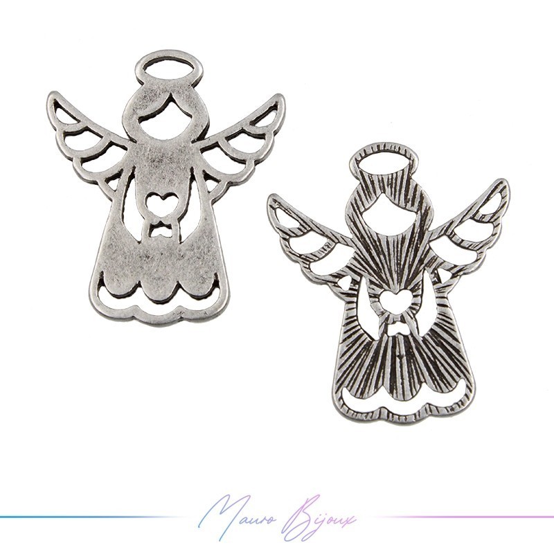 Ciondoli  in Zama Forma Angelo Cuore Argento 22x27mm