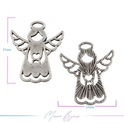 Ciondoli  in Zama Forma Angelo Cuore Argento 22x27mm