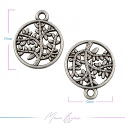 Charms Zamak Matt Silver Tree of Life 13x19mm