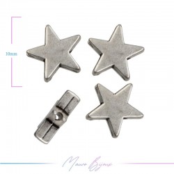 Charms Zamak Matt Silver Star 10mm