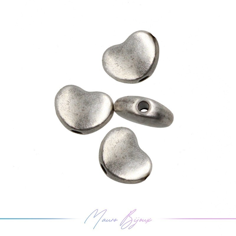 Loops Zamak Matt Silver Heart 3x6mm