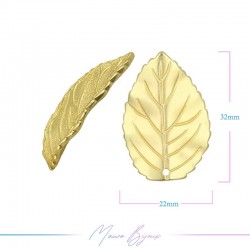 Element in Zamak Matt Gold Leaf 22x32mm