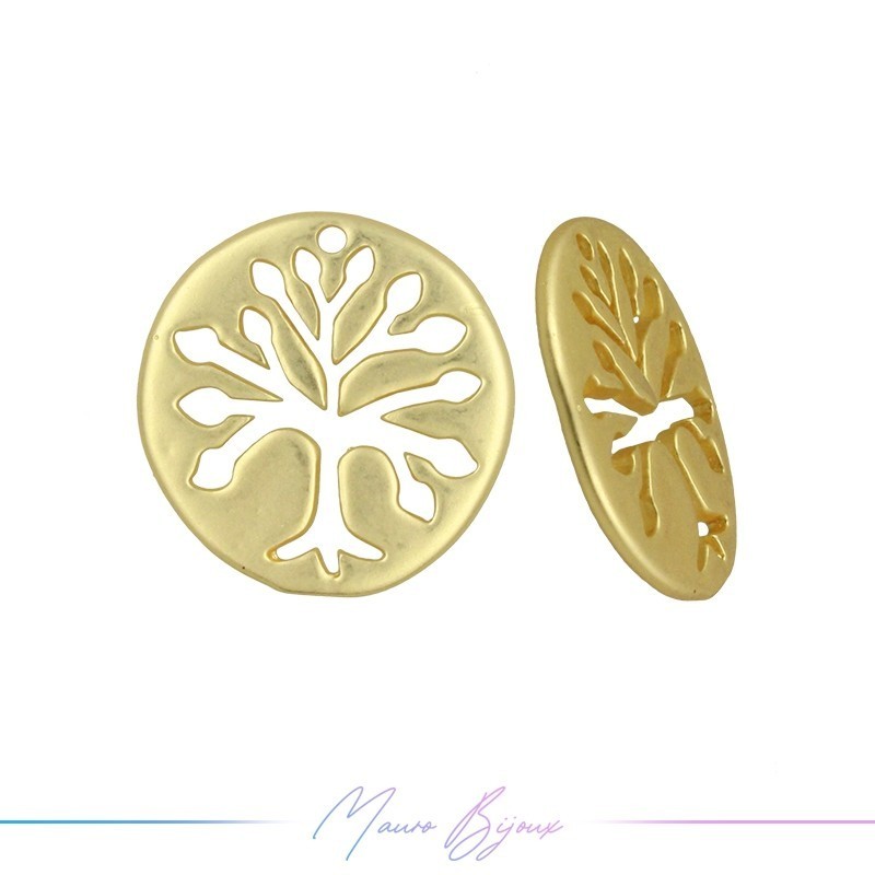 Element in Zamak Matt Gold Tree of Life 18mm Element in Zamak Matt Gold Tree of Life 18mm