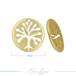Element in Zamak Matt Gold Tree of Life 18mm Element in Zamak Matt Gold Tree of Life 18mm