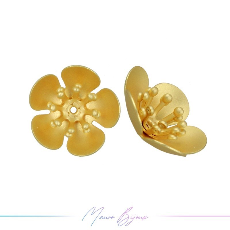 Element in Zamak Matt Gold Cup Flower C 18mm Element in Zamak Matt Gold Cup Flower C 18mm