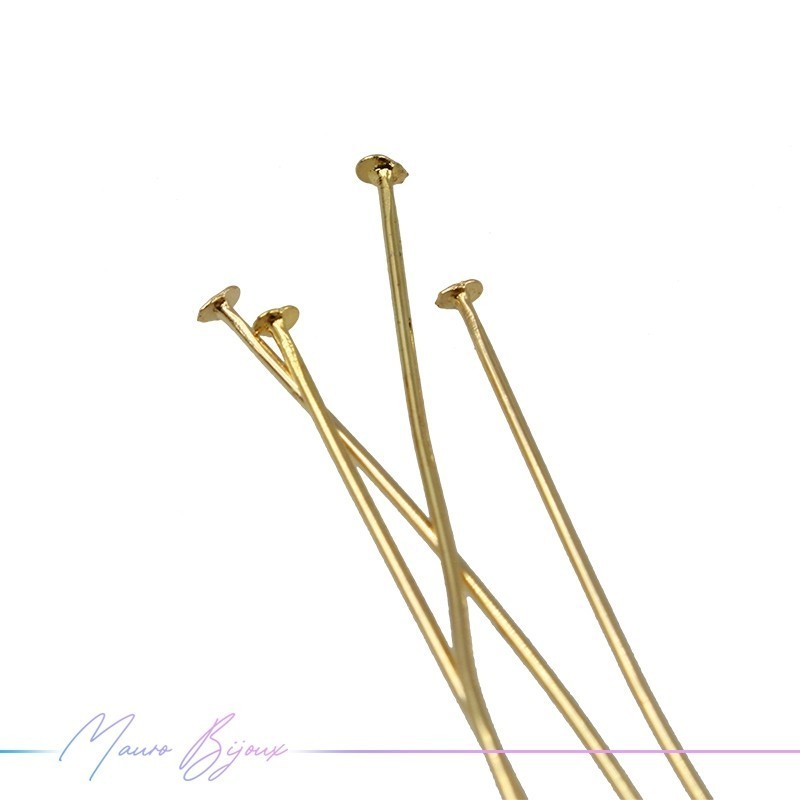 Steel Pins Flat Head Gold 0.7x30mm