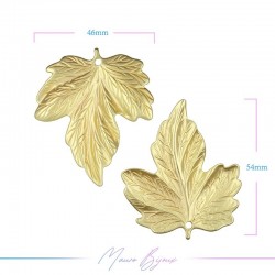 Element in Zamak Matt Gold Charms Leaf A 46x56mm