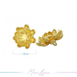Element in Zamak Matt Gold Charms Flower 18mm