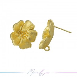 Earring Matt Gold Flower 20mm