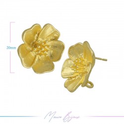 Earring Matt Gold Flower 20mm