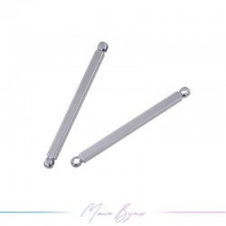 Charms in Brass Stick Silver 30mm