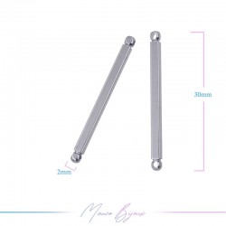 Congiunzione in Ottone Bacchetta Argento 30mm