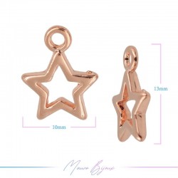 Charms in Brass Laundry Stars Rose Gold 10mm