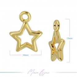 Charms in Brass Laundry Stars Gold 10mm