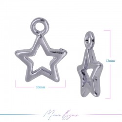 Charms in Brass Laundry Stars Silver 10mm