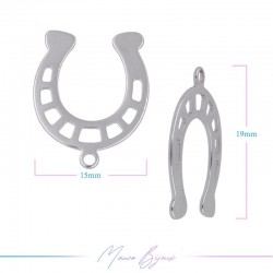 Ciondoli in Ottone Ferro di Cavallo Argento 15x19mm