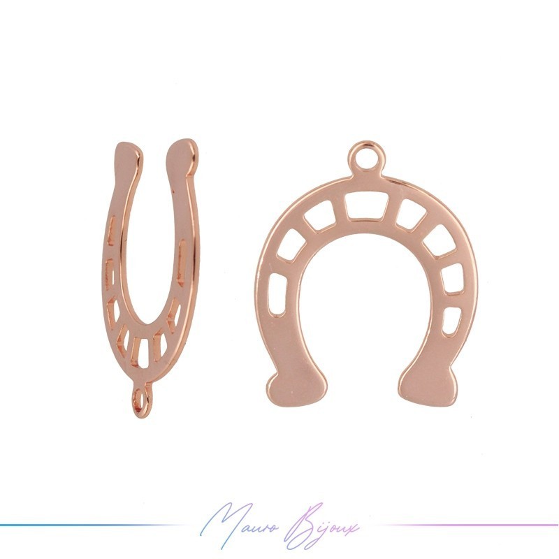 Ciondoli in Ottone Ferro di Cavallo Oro Rosa 15x19mm