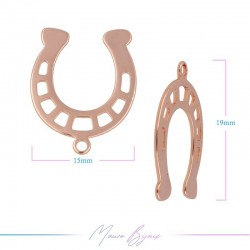 Ciondoli in Ottone Ferro di Cavallo Oro Rosa 15x19mm