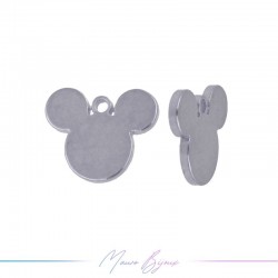 Charms in Brass Mickey Mouse Silver 10mm