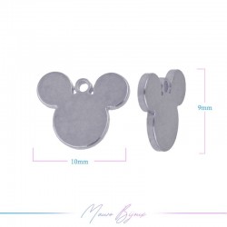 Charms in Brass Mickey Mouse Silver 10mm