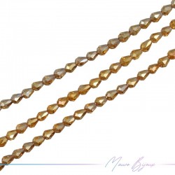 Fili di Cristallo Goccia Sfaccettato 5x7mm Arancione