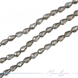 Drops Crystal Faceted 8x12mm Trasparent Grey