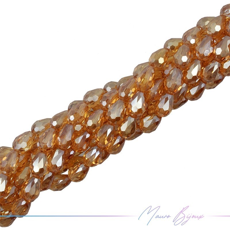 Drops Crystal Faceted 8x12mm Yellow Topaz