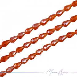 Drops Crystal Faceted 8x12mm Red