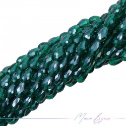 Fili di Cristallo Goccia Sfaccettato 8x12mm Verde Smeraldo