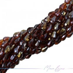 Drops Crystal Faceted 8x12mm Trasparent Brown