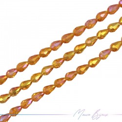Fili di Cristallo Goccia Sfaccettato 8x12mm Arancione