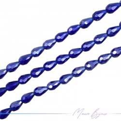 Drops Crystal Faceted 8x12mm Trasparent Blue
