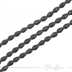 Drops Crystal Faceted 8x12mm Matt Grey