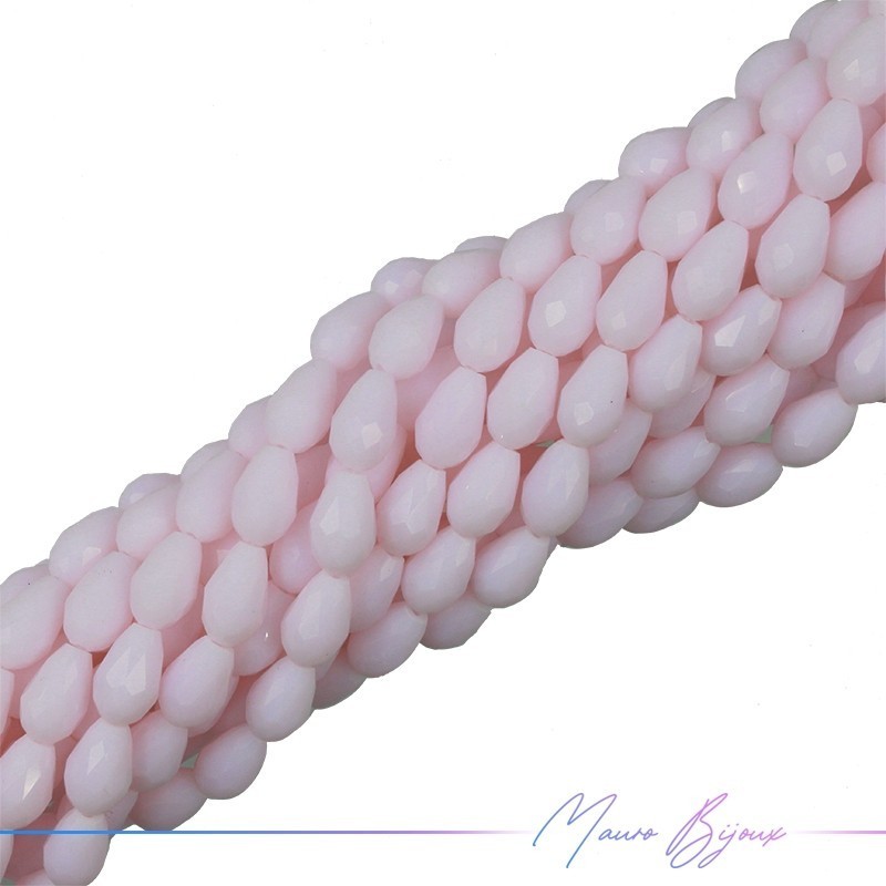Drops Crystal Faceted 8x12mm Matt Pink