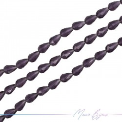 Fili di Cristallo Goccia Sfaccettato 10x16mm Viola Trasparente