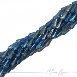 Fili di Cristallo Goccia Sfaccettato 6x14mm Blu Multicolore