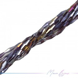 Fili di Cristallo Cilindro Sfaccettato 4x10mm Viola Multicolore