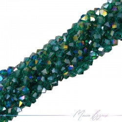 Fili di Cristallo Esagonale Sfaccettato 8mm Verde Smeraldo