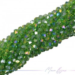 Hexagonal Crystal Faceted 8mm Green