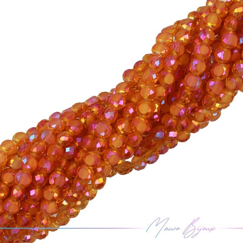 Fili di Cristallo Forma Pastiglia Sfaccettato 6mm Arancione