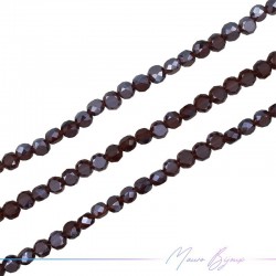 Fili di Cristallo Forma Pastiglia Sfaccettato 6mm Marrone