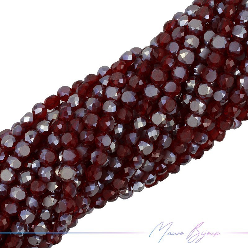 Tablet Crystal Faceted 6mm Bordeaux