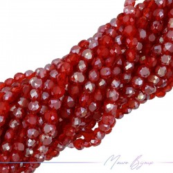 Tablet Crystal Faceted 6mm Red