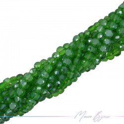 Fili di Cristallo Forma Pastiglia Sfaccettato 6mm Verde