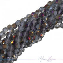 Tablet Crystal Faceted 8mm Grey Multicolour