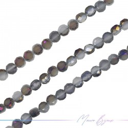 Tablet Crystal Faceted 12mm Grey Multicolour