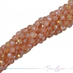 Tablet Crystal Faceted 8mm Peach