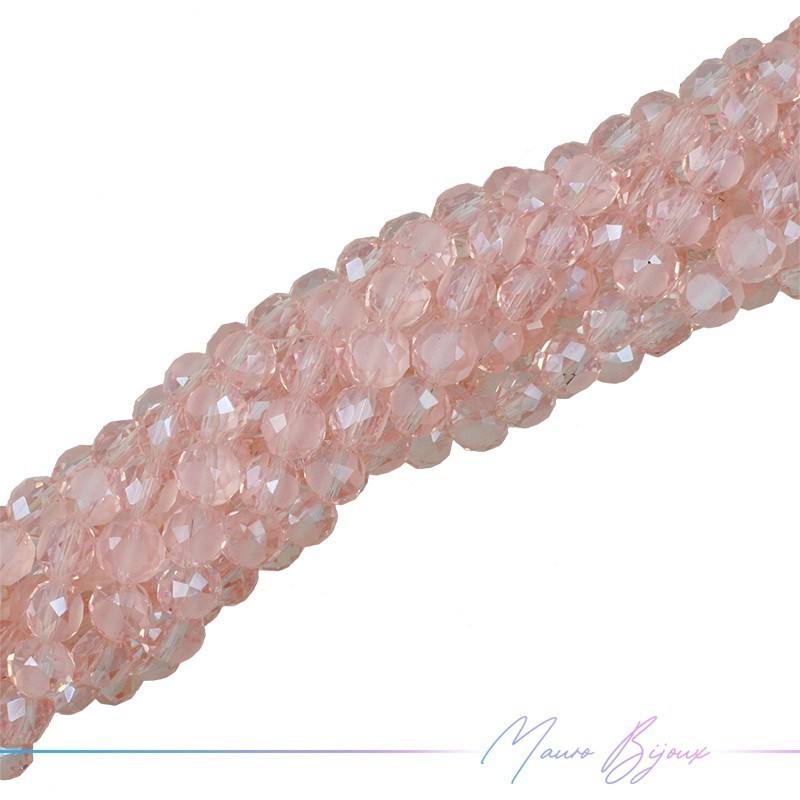 Tablet Crystal Faceted 12mm Pink