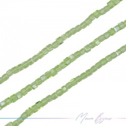 Fili di Cristallo Cubo Sfaccettato 8x8mm Verde